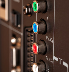 Modern TV audio video input panel controls