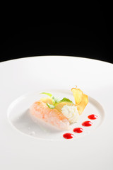 Fresh shrimp with butter foam