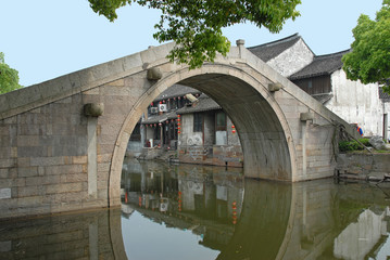 Fototapeta premium Very old bridge at Xitang ancient town.