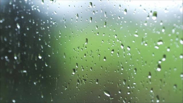 Raindrops on a window with moving focus from the front the back - 29.97FPS NTSC