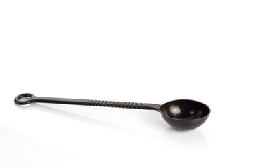 Coffee spoon / Plastic coffee spoon on white background.
