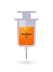 Zika virus bearer mosquito  in a syringe icon