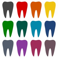 Tooth icons set