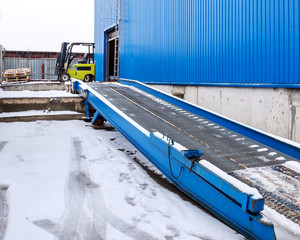 Forklift at large warehouse