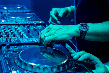 Dj playing the track