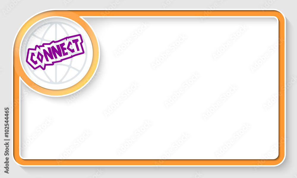 Poster yellow text frame and white circle box with connect symbol