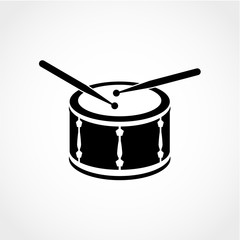 Drum Icon Isolated on White Background