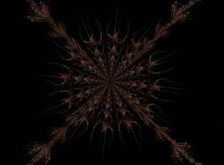 Abstract fractal patterns and shapes, brown