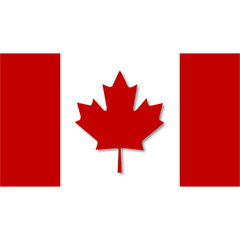 Fototapeta na wymiar Flag of Canada with the shadow