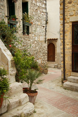 streets of ancient town of Eze