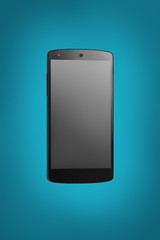 Smartphone on blue gradient background