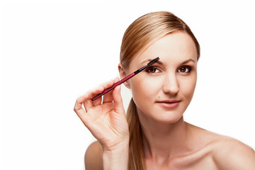 Fototapeta premium Beauty Girl with mascara brush