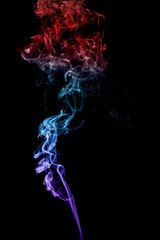 Colorful smoke isolated on a black background