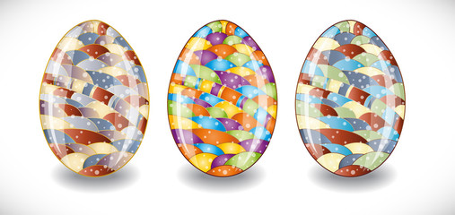 Set with colorful easter eggs. 