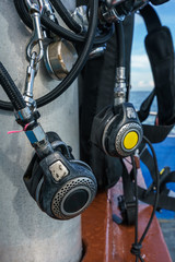Fototapeta premium Close-up of equipment for scuba diving