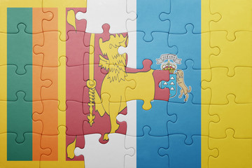 puzzle with the national flag of canary islands and el salvador