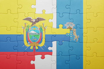 puzzle with the national flag of canary islands and el salvador