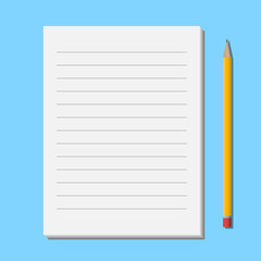 Pencil near sheets of paper