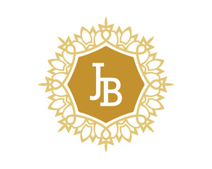 Obraz premium JB initial royal letter logo