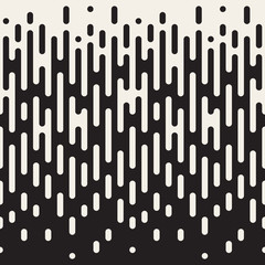 Vector Seamless Black And White Irregular Rounded Lines Halftone Transition