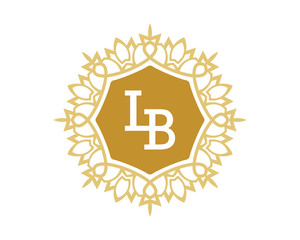 LB initial royal letter logo