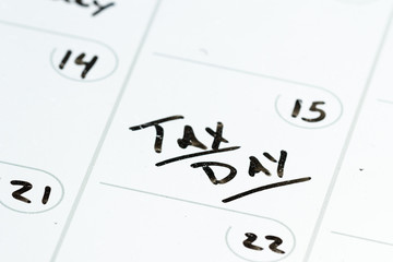 Tax day on a calendar