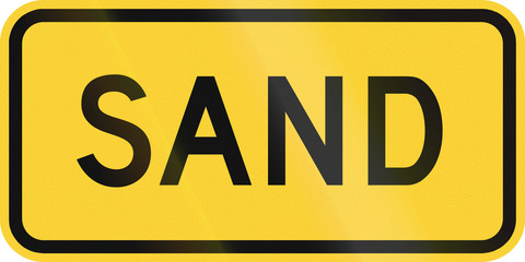 United States MUTCD warning road sign - Sand