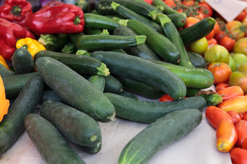 Vegetables on a market table in Sardinia
