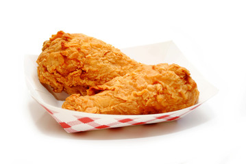 Fried Chicken Legs in a Take Out Container