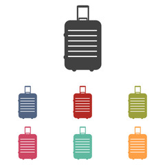 Baggage vector icons set