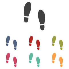 Imprint soles shoes icons set 