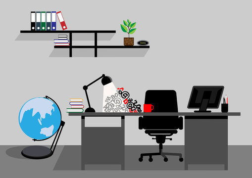 Creative office desktop workspace. Vector mock up