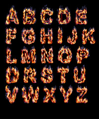  Alphabets with fire