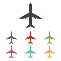 Airplane icons set