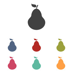 Fruit, pear icons set