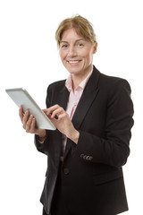 Business woman using a tablet computer