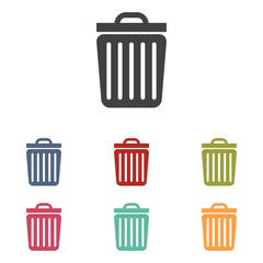 Trash icons set