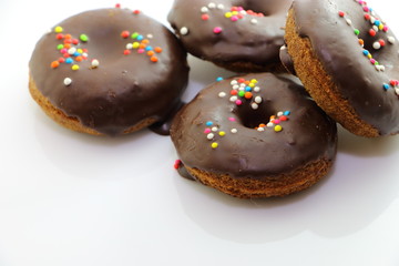 Sweet chocolate donuts