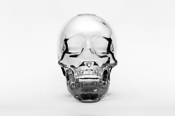 Crystal skull ancient South American artifact on white