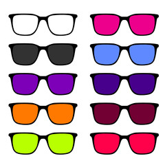 sunglass set illustration in colorful