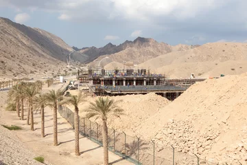 Crédence de cuisine en verre imprimé moyen-Orient Construction site in Oman