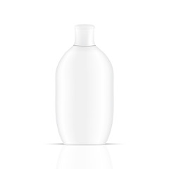 VECTOR PACKAGING: White gray bottle with cap for cosmetic or cologne on isolated white background. Mock-up template ready for design.