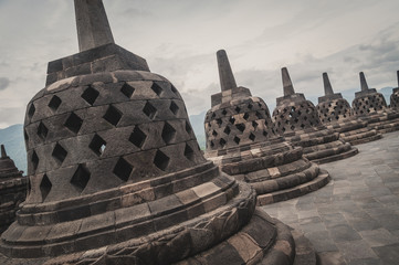 Heritage Buddist temple Borobudur complex in Yogjakarta in Java, indonesia