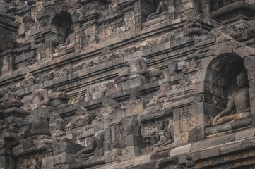 Heritage Buddist temple Borobudur complex in Yogjakarta in Java, indonesia