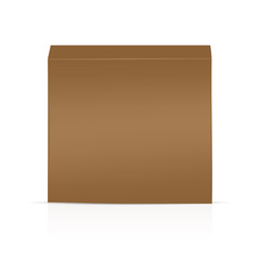 VECTOR PACKAGING: Brown packaging box on isolated white background. Mock-up template ready for design.