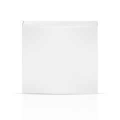 VECTOR PACKAGING: White gray packaging box on isolated white background. Mock-up template ready for design.