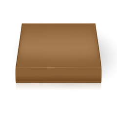 VECTOR PACKAGING: Brown packaging box on isolated white background. Mock-up template ready for design.