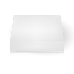VECTOR PACKAGING: White gray packaging box on isolated white background. Mock-up template ready for design.