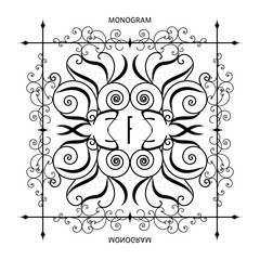 Monogram. Set of monogram letter retro vintage badges