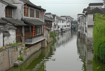 Fototapeta na wymiar Shanghai, typical canal at the Xitang ancient town.